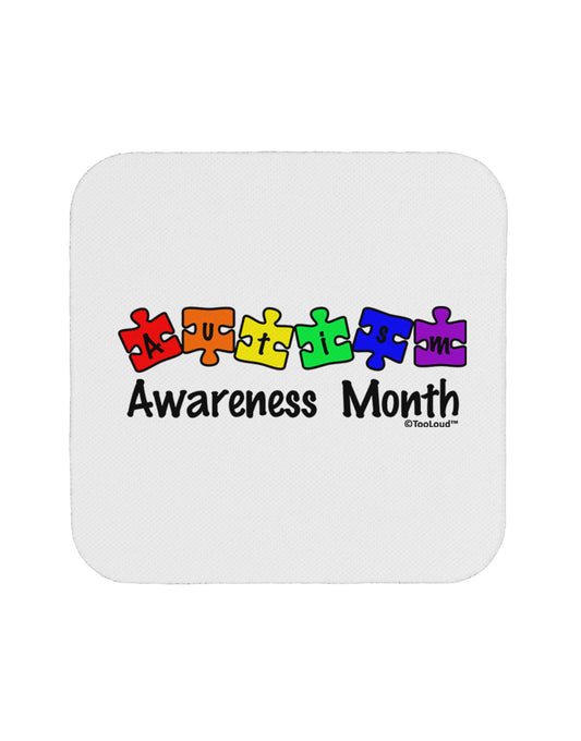 Autism Awareness Month - Colorful Puzzle Pieces Coaster by TooLoud-Coasters-TooLoud-White-Davson Sales