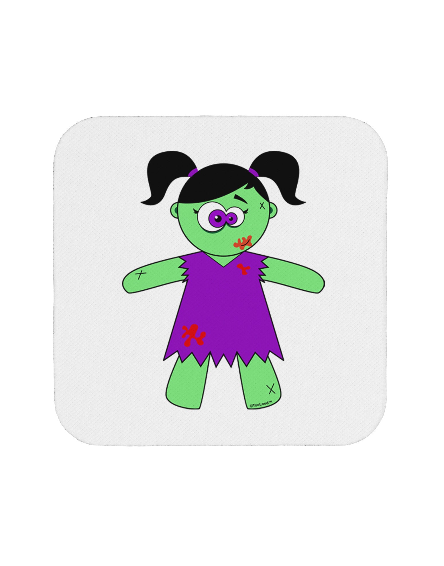 Zombie Girl Halloween Coaster-Coasters-TooLoud-White-Davson Sales