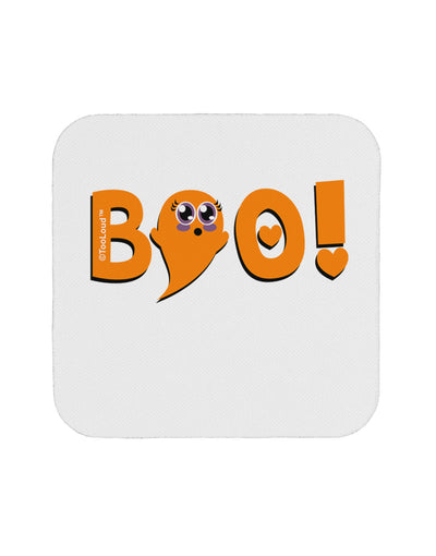 Cute Boo Text Orange Coaster-Coasters-TooLoud-White-Davson Sales