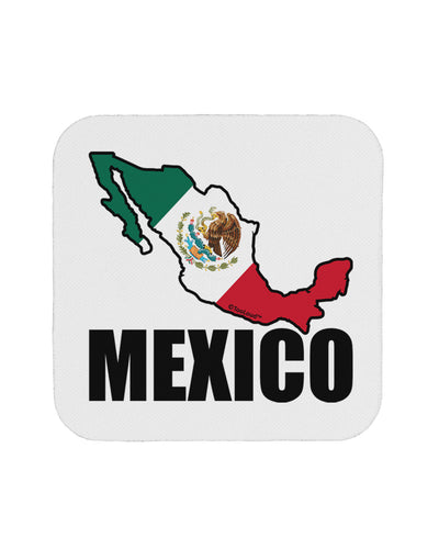 Mexico Outline - Mexican Flag - Mexico Text Coaster by TooLoud-Coasters-TooLoud-White-Davson Sales