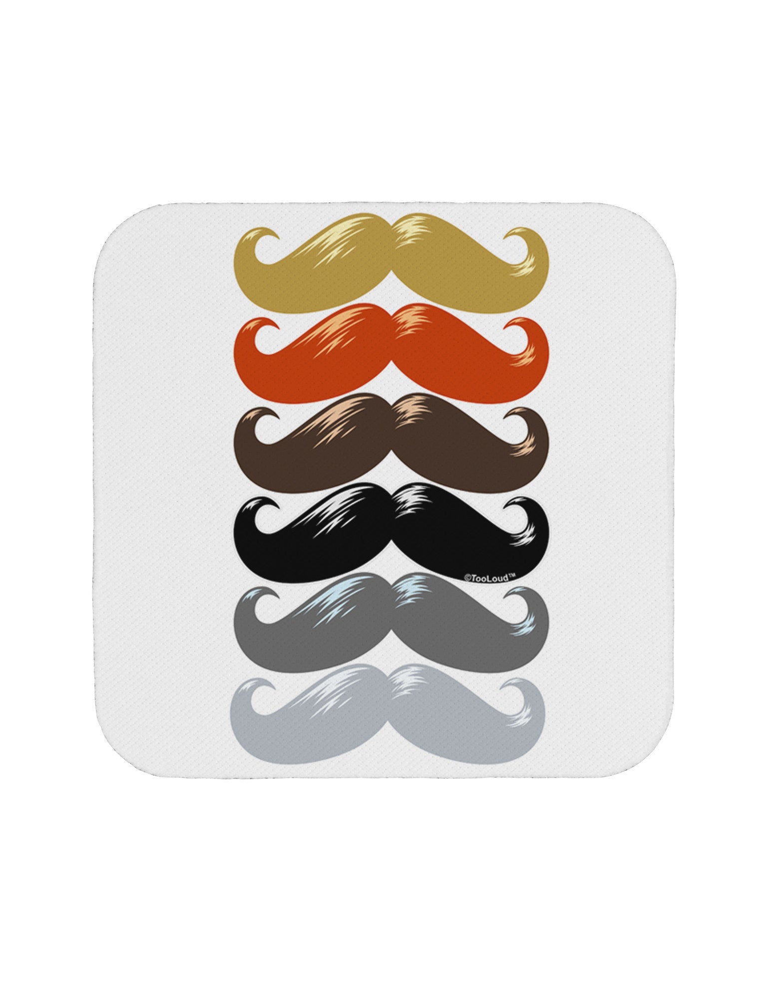 Natural Mustache Rainbow Coaster-Coasters-TooLoud-White-Davson Sales