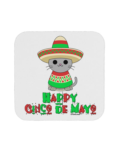 Happy Cinco de Mayo Cat Coaster by TooLoud-Coasters-TooLoud-White-Davson Sales