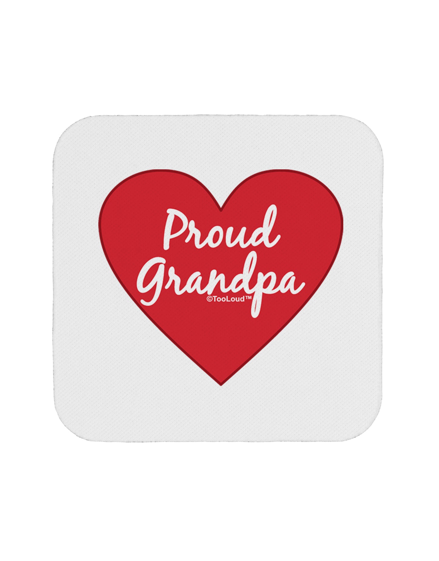 Proud Grandpa Heart Coaster by TooLoud-Coasters-TooLoud-White-Davson Sales