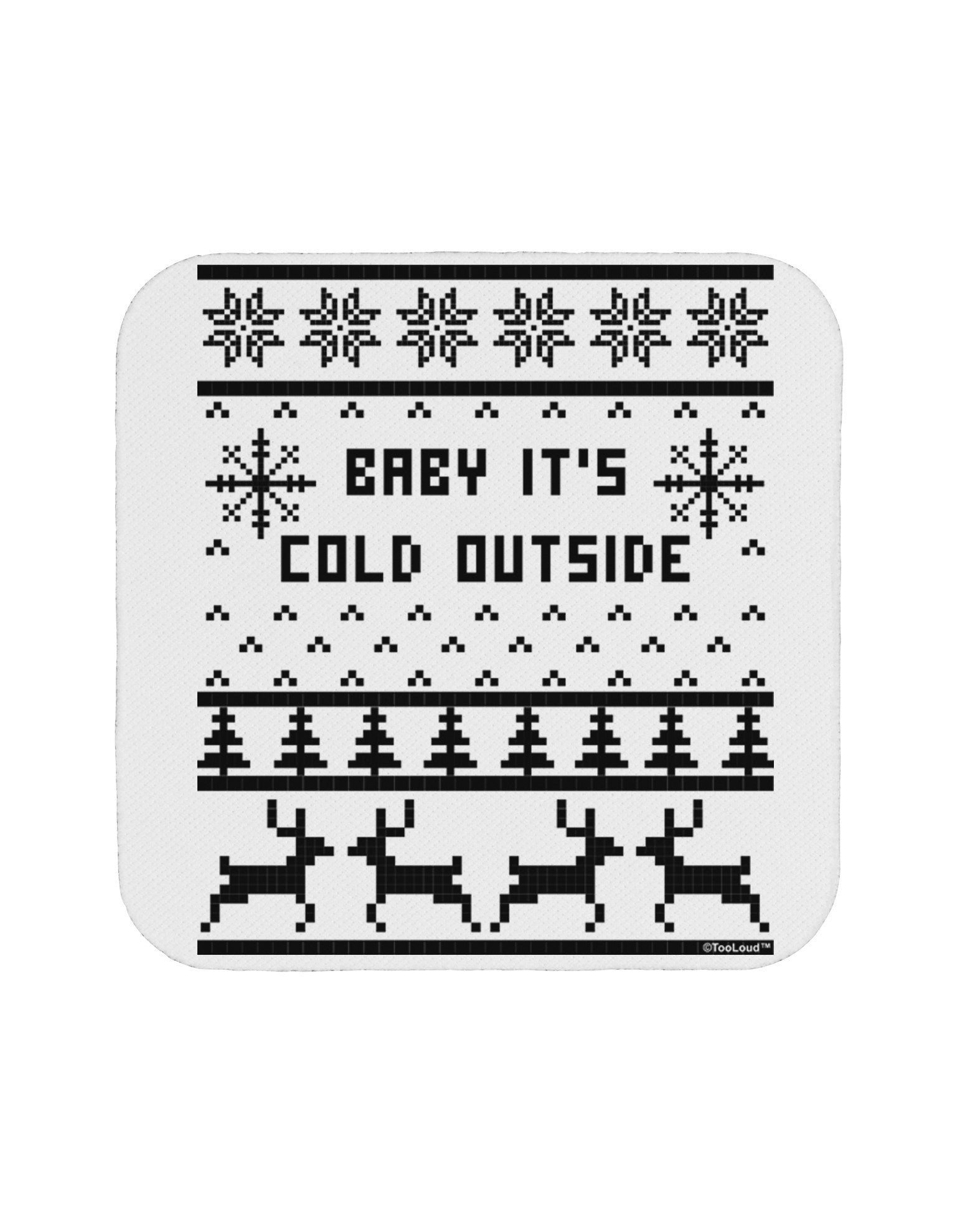 Baby It's Cold Outside Christmas Sweater Design Coaster-Coasters-TooLoud-White-Davson Sales