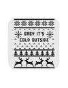Baby It's Cold Outside Christmas Sweater Design Coaster-Coasters-TooLoud-White-Davson Sales
