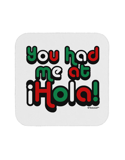 You Had Me at Hola - Mexican Flag Colors Coaster by TooLoud-Coasters-TooLoud-White-Davson Sales