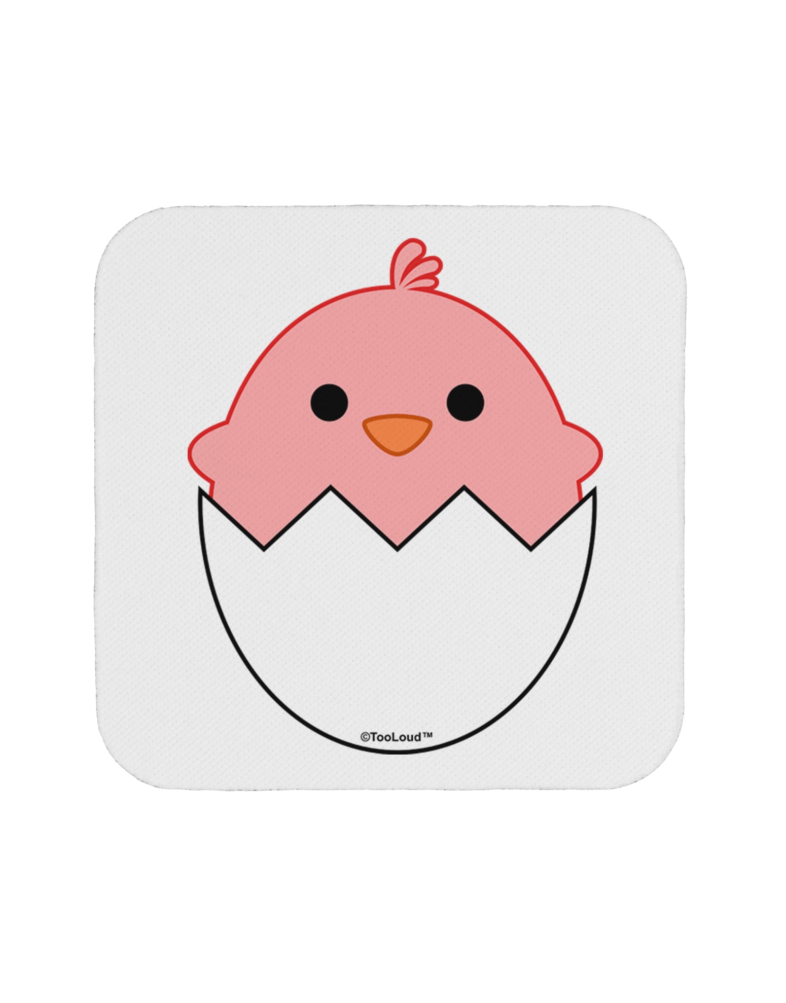 Cute Hatching Chick - Pink Coaster by TooLoud-Coasters-TooLoud-White-Davson Sales