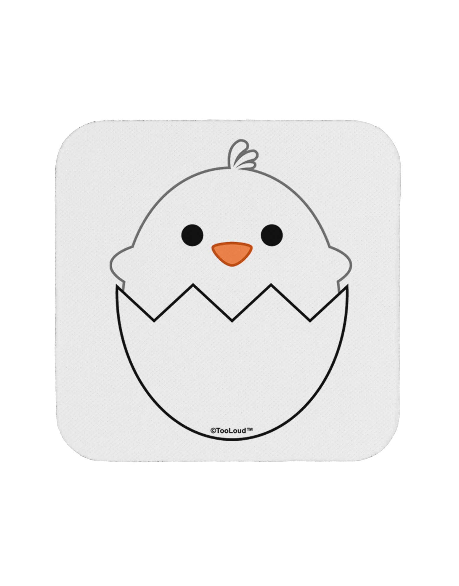Cute Hatching Chick - White Coaster by TooLoud-Coasters-TooLoud-White-Davson Sales