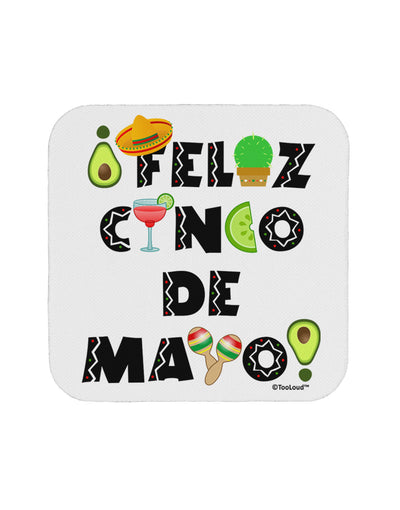 Feliz Cinco de Mayo - Fiesta Icons Coaster by TooLoud-Coasters-TooLoud-White-Davson Sales