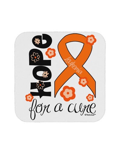 Hope for a Cure - Orange Ribbon Leukemia - Flowers Coaster-Coasters-TooLoud-White-Davson Sales