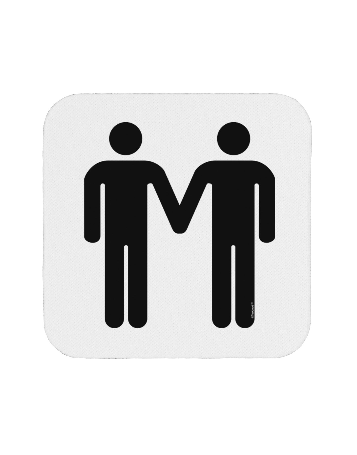Gay Men Holding Hands Symbol Coaster-Coasters-TooLoud-White-Davson Sales