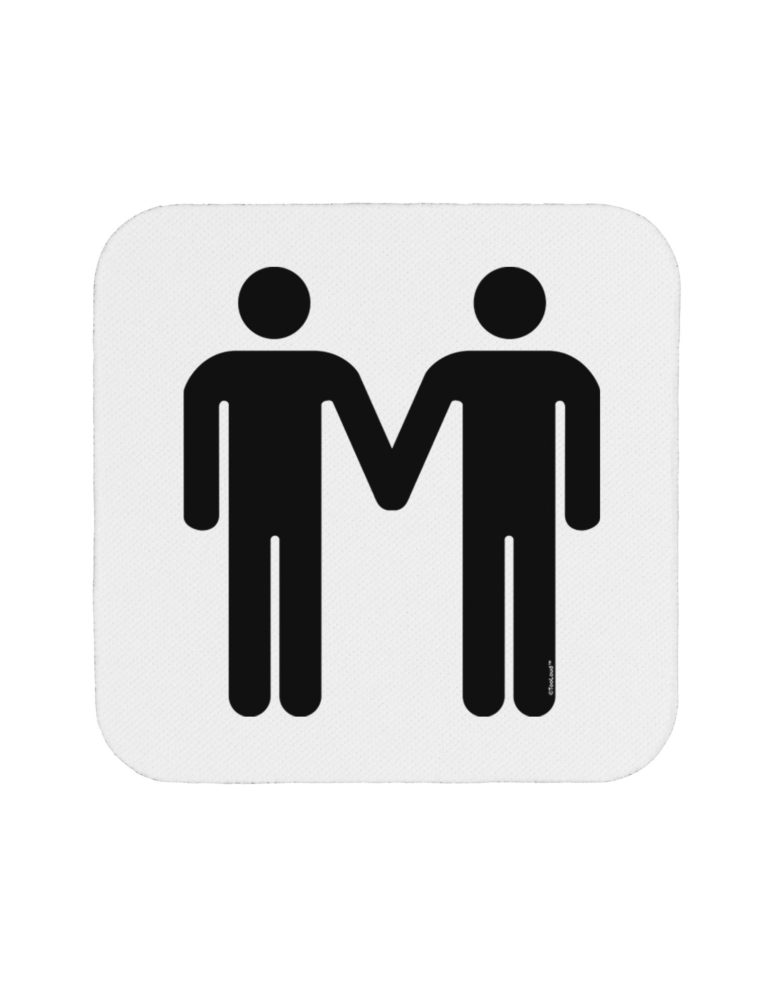 Gay Men Holding Hands Symbol Coaster-Coasters-TooLoud-White-Davson Sales