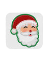 Cute Santa Claus Face Faux Applique Coaster-Coasters-TooLoud-White-Davson Sales