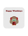 Happy Wholidays Winter Owl With Earmuffs Coaster-Coasters-TooLoud-White-Davson Sales