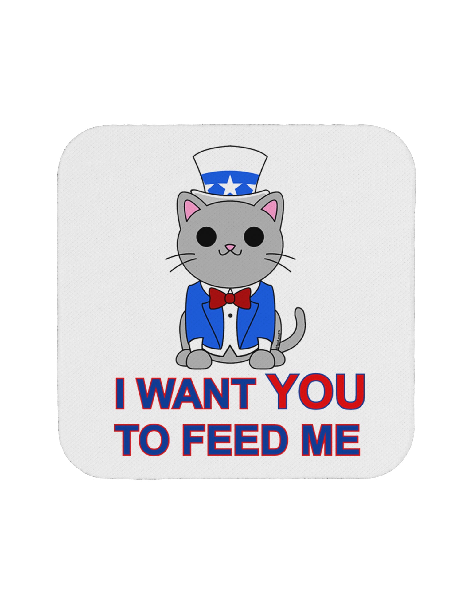 Patriotic Cat I Want You Coaster by TooLoud-Coasters-TooLoud-White-Davson Sales