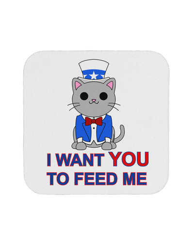 Patriotic Cat I Want You Coaster by TooLoud-Coasters-TooLoud-White-Davson Sales