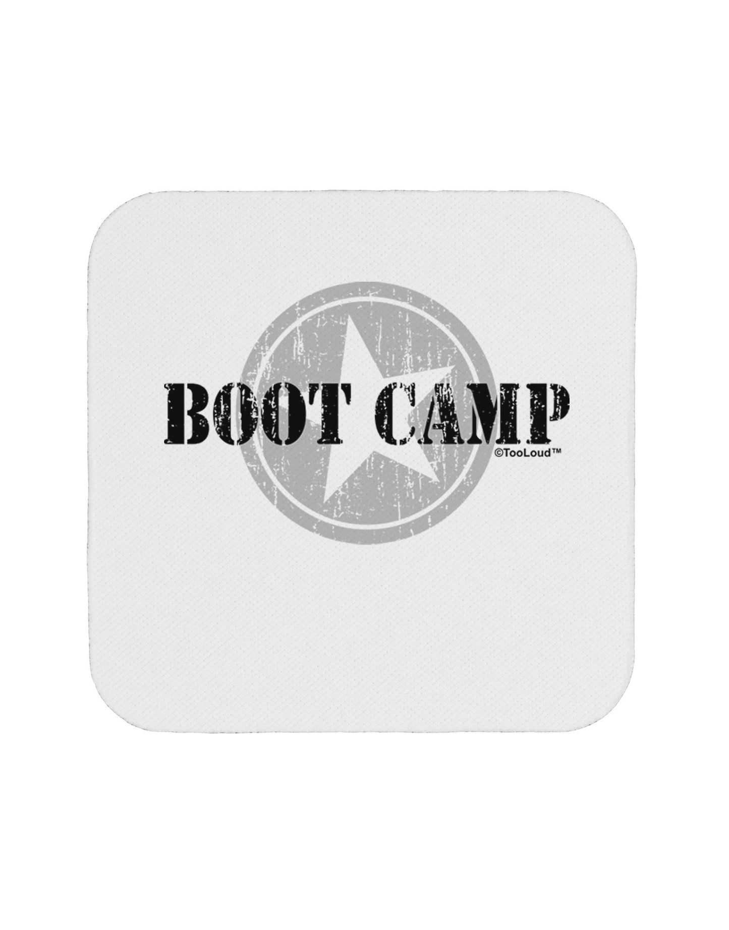 Boot Camp Distressed Text Coaster by TooLoud-Coasters-TooLoud-White-Davson Sales