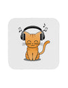 Cute Kitty With Headphones Coaster-Coasters-TooLoud-1-Davson Sales