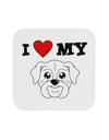 I Heart My - Cute Bulldog - White Coaster by TooLoud-Coasters-TooLoud-White-Davson Sales