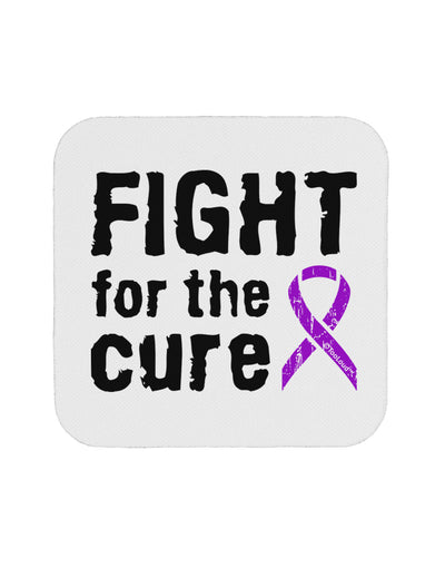 Fight for the Cure - Purple Ribbon Epilepsy Coaster-Coasters-TooLoud-White-Davson Sales