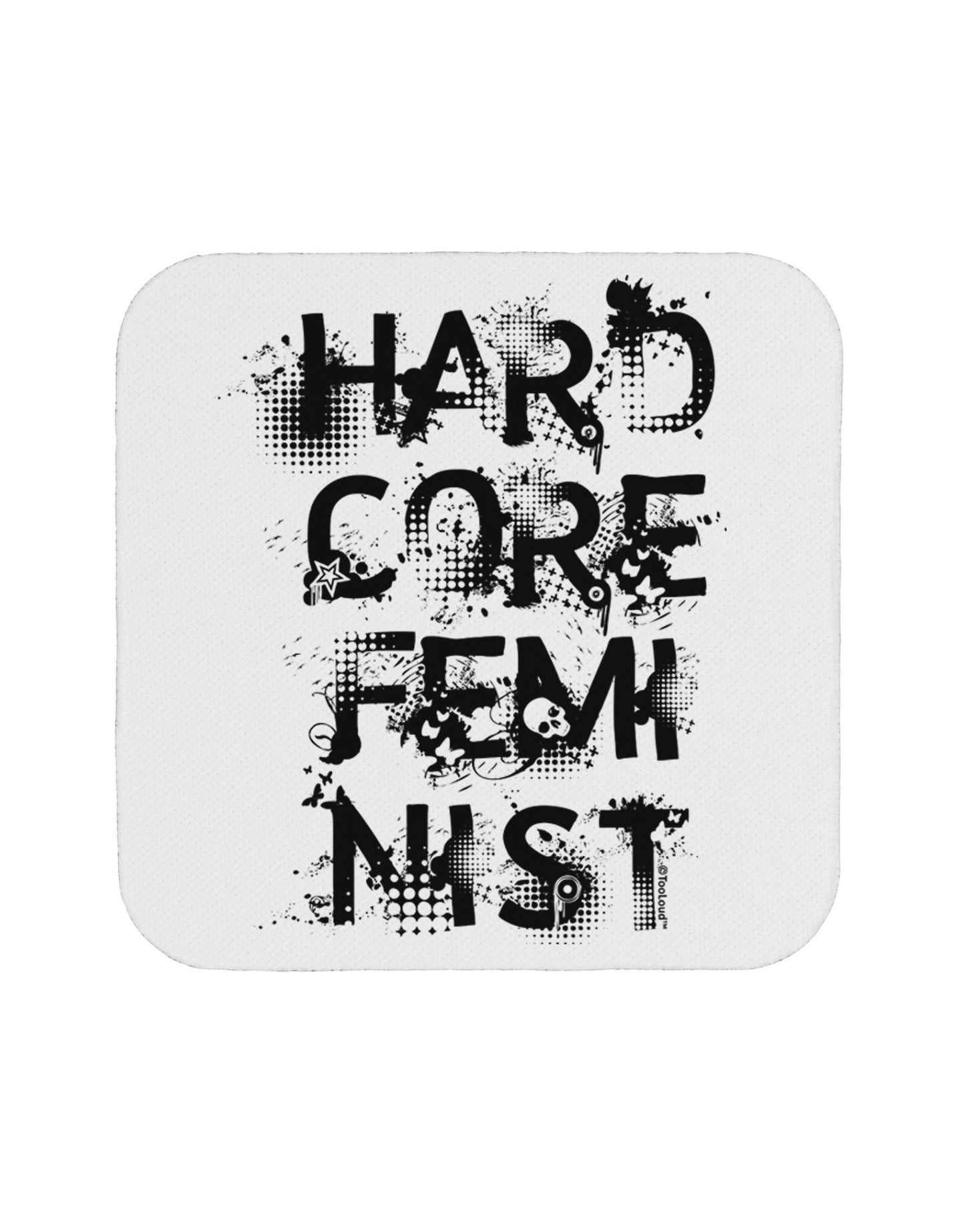 Hardcore Feminist Coaster-Coasters-TooLoud-White-Davson Sales