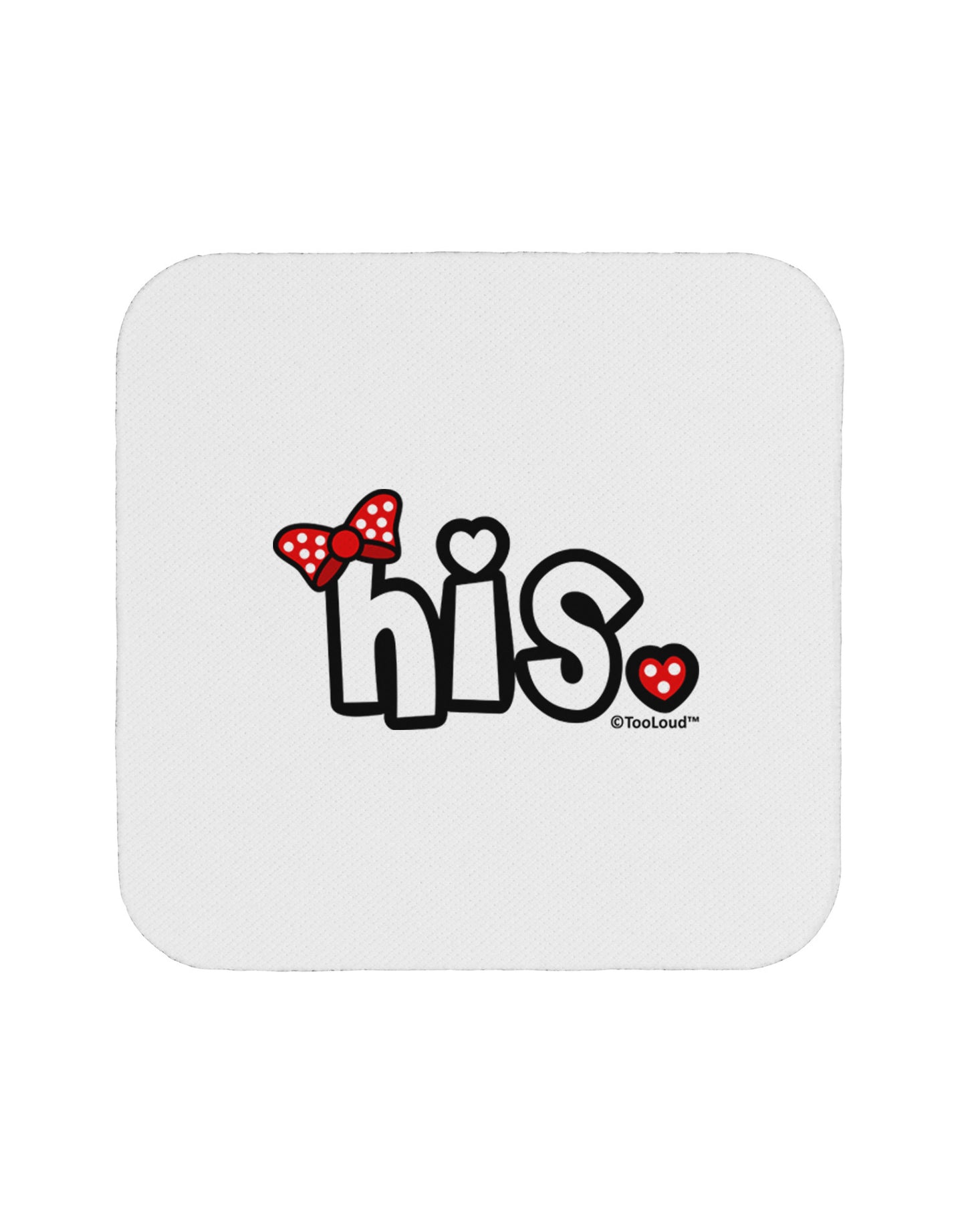Matching His and Hers Design - His - Red Bow Coaster by TooLoud-Coasters-TooLoud-White-Davson Sales