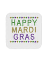 Happy Mardi Gras Beads Coaster-Coasters-TooLoud-White-Davson Sales