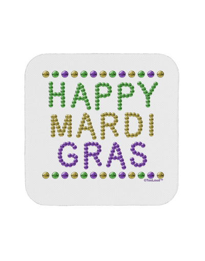 Happy Mardi Gras Beads Coaster-Coasters-TooLoud-White-Davson Sales