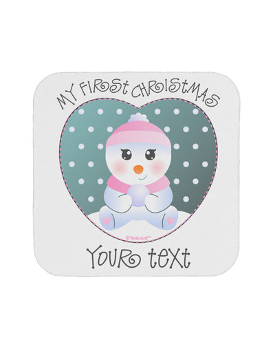 Personalized My First Christmas Snowbaby Girl Coaster-Coasters-TooLoud-White-Davson Sales