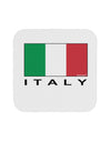 Italian Flag - Italy Text Coaster by TooLoud-Coasters-TooLoud-White-Davson Sales