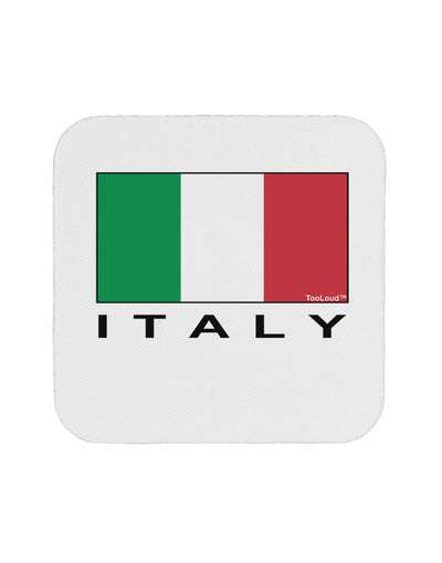 Italian Flag - Italy Text Coaster by TooLoud-Coasters-TooLoud-White-Davson Sales