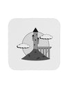 Moonlit Wizard Tower - Grayscale Coaster-Coasters-TooLoud-White-Davson Sales