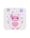 Cute Abominable Snowman Girl Yeti - Christmas Coaster-Coasters-TooLoud-White-Davson Sales