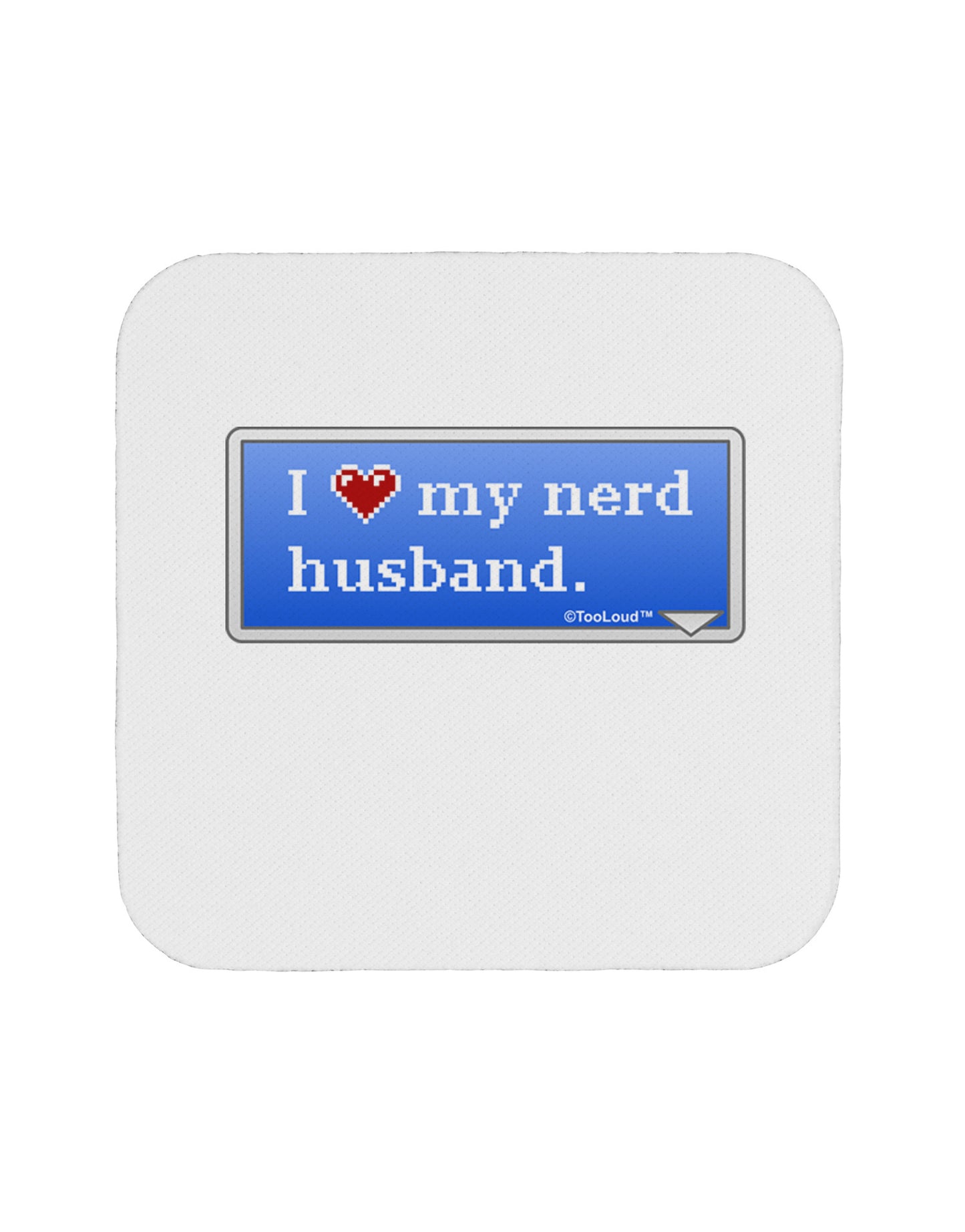I Heart My Nerd Husband - Retro Coaster by TooLoud-Coasters-TooLoud-White-Davson Sales