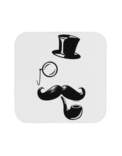 Tophat Mustache Pipe and Monocle Coaster-Coasters-TooLoud-White-Davson Sales