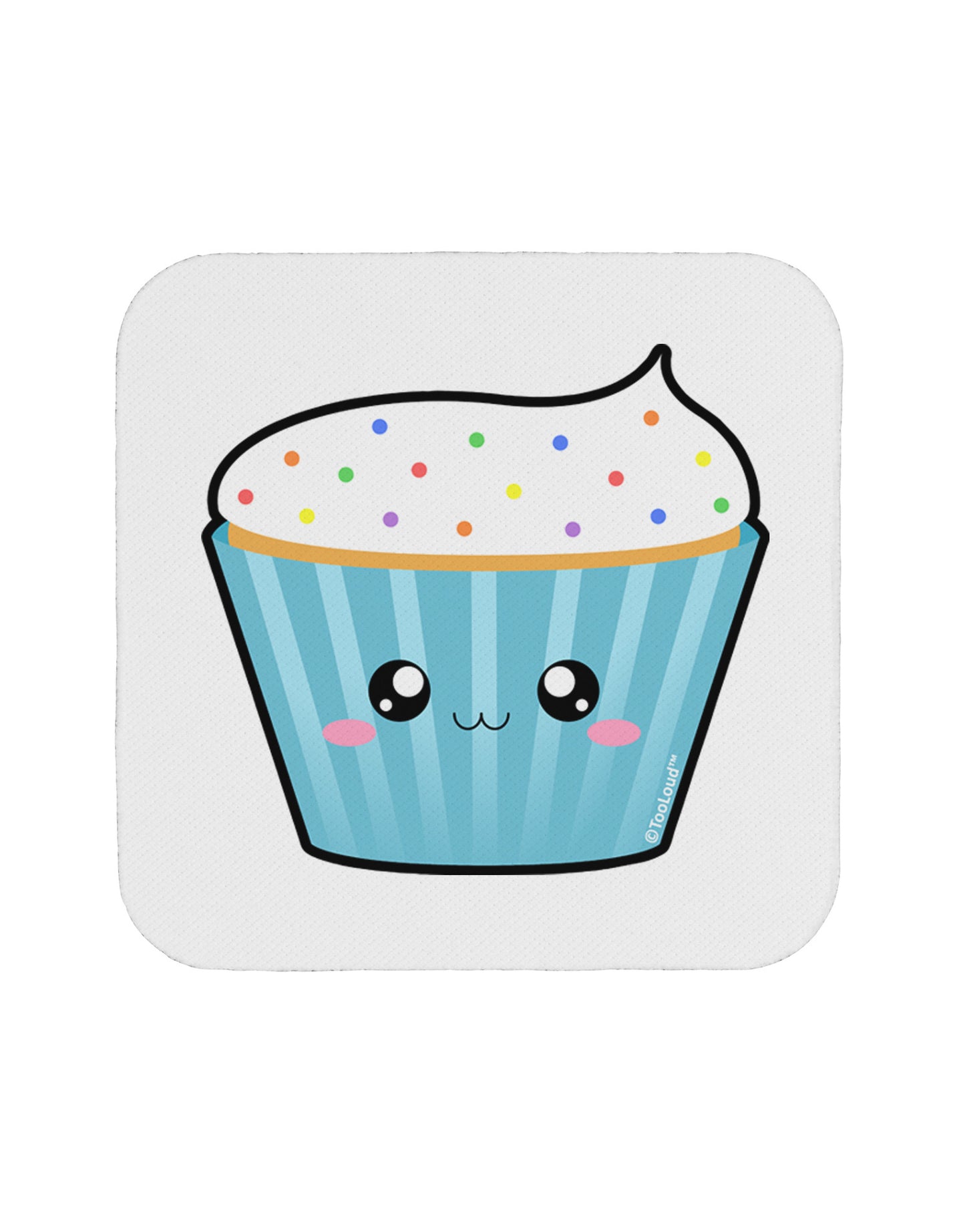 Cute Cupcake with Sprinkles Coaster by TooLoud-Coasters-TooLoud-White-Davson Sales