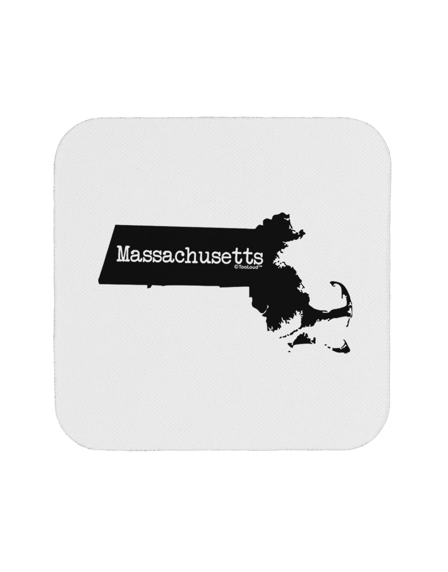 Massachusetts - United States Shape Coaster-Coasters-TooLoud-White-Davson Sales