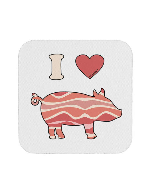 I Heart My Bacon Pig Silhouette Coaster by TooLoud-Coasters-TooLoud-White-Davson Sales