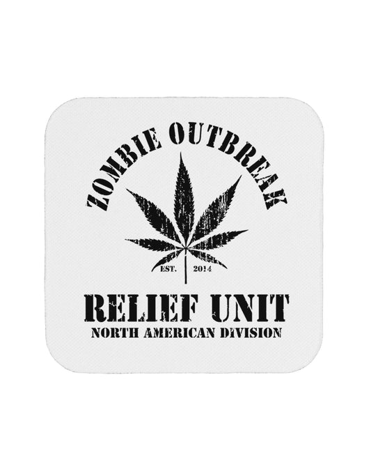 Zombie Outbreak Relief Unit - Marijuana Coaster-Coasters-TooLoud-White-Davson Sales