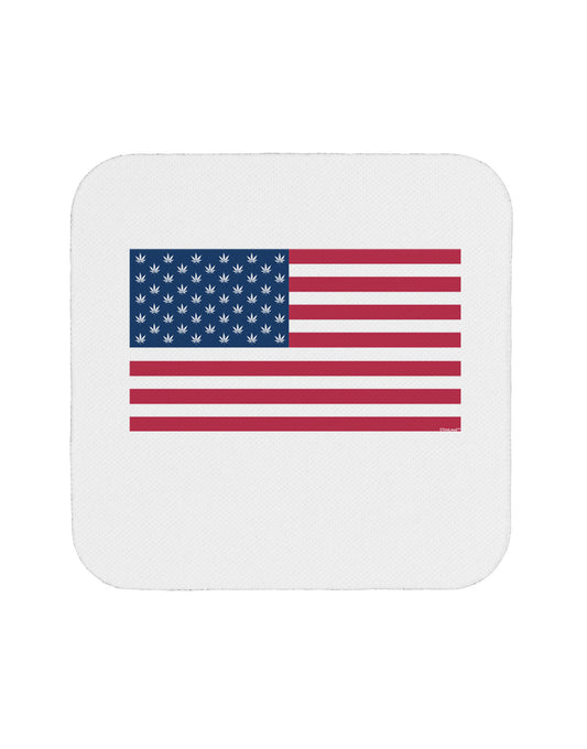 American Flag - Marijuana Leaf Coaster-Coasters-TooLoud-White-Davson Sales