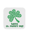 Happy St. Paddy's Day Shamrock Design Coaster by TooLoud-Coasters-TooLoud-White-Davson Sales