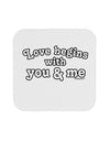 Love Begins With You and Me Coaster by TooLoud-Coasters-TooLoud-1-Davson Sales