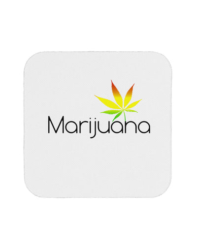 Marijuana Text and Leaf - Rastafarian Coaster-Coasters-TooLoud-White-Davson Sales