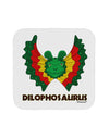 Dilophosaurus Design - Color - Text Coaster by TooLoud-Coasters-TooLoud-White-Davson Sales