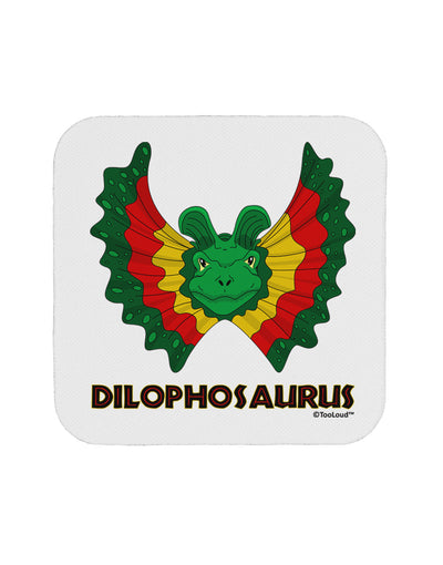 Dilophosaurus Design - Color - Text Coaster by TooLoud-Coasters-TooLoud-White-Davson Sales