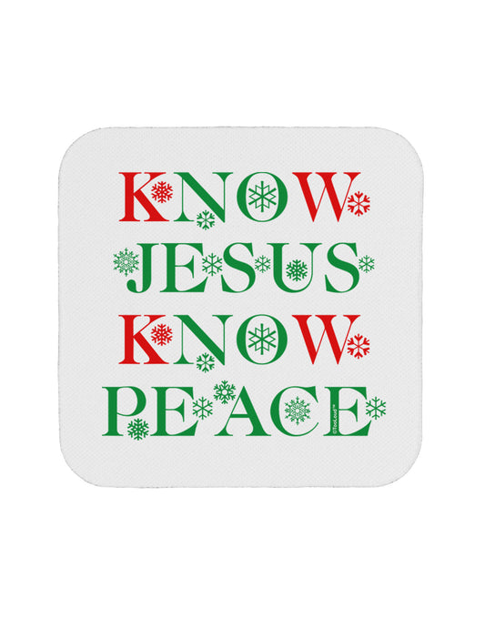 Know Jesus Know Peace Christmas Coaster-Coasters-TooLoud-White-Davson Sales