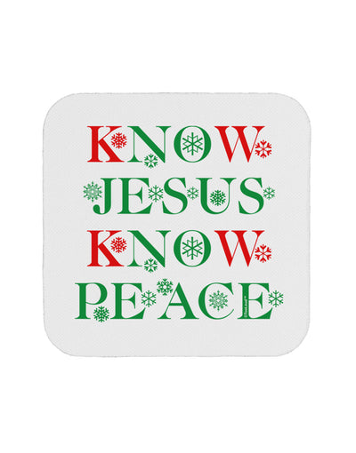 Know Jesus Know Peace Christmas Coaster-Coasters-TooLoud-White-Davson Sales