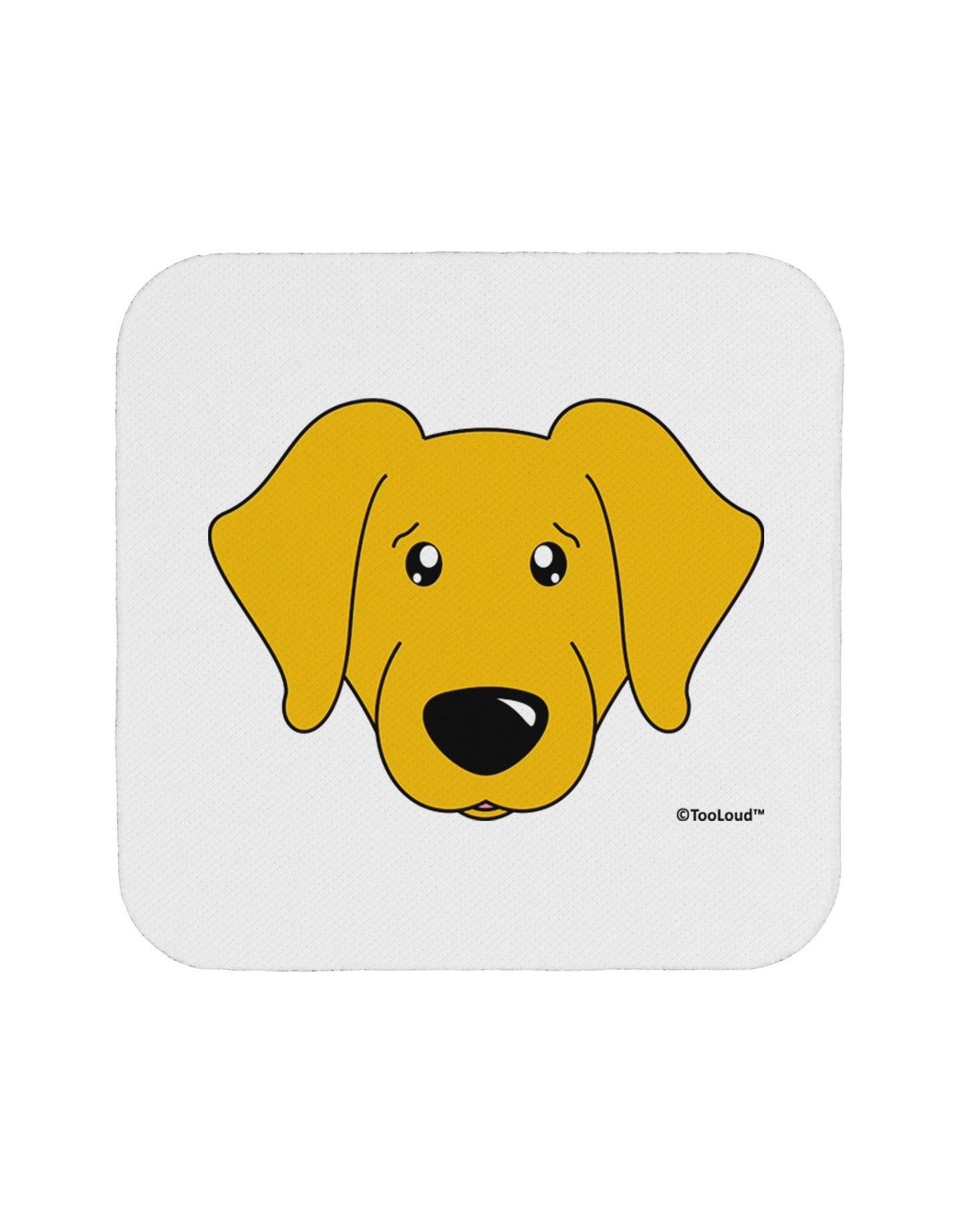 Cute Yellow Labrador Retriever Dog Coaster by TooLoud-Coasters-TooLoud-White-Davson Sales