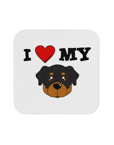 I Heart My - Cute Rottweiler Dog Coaster by TooLoud-Coasters-TooLoud-White-Davson Sales