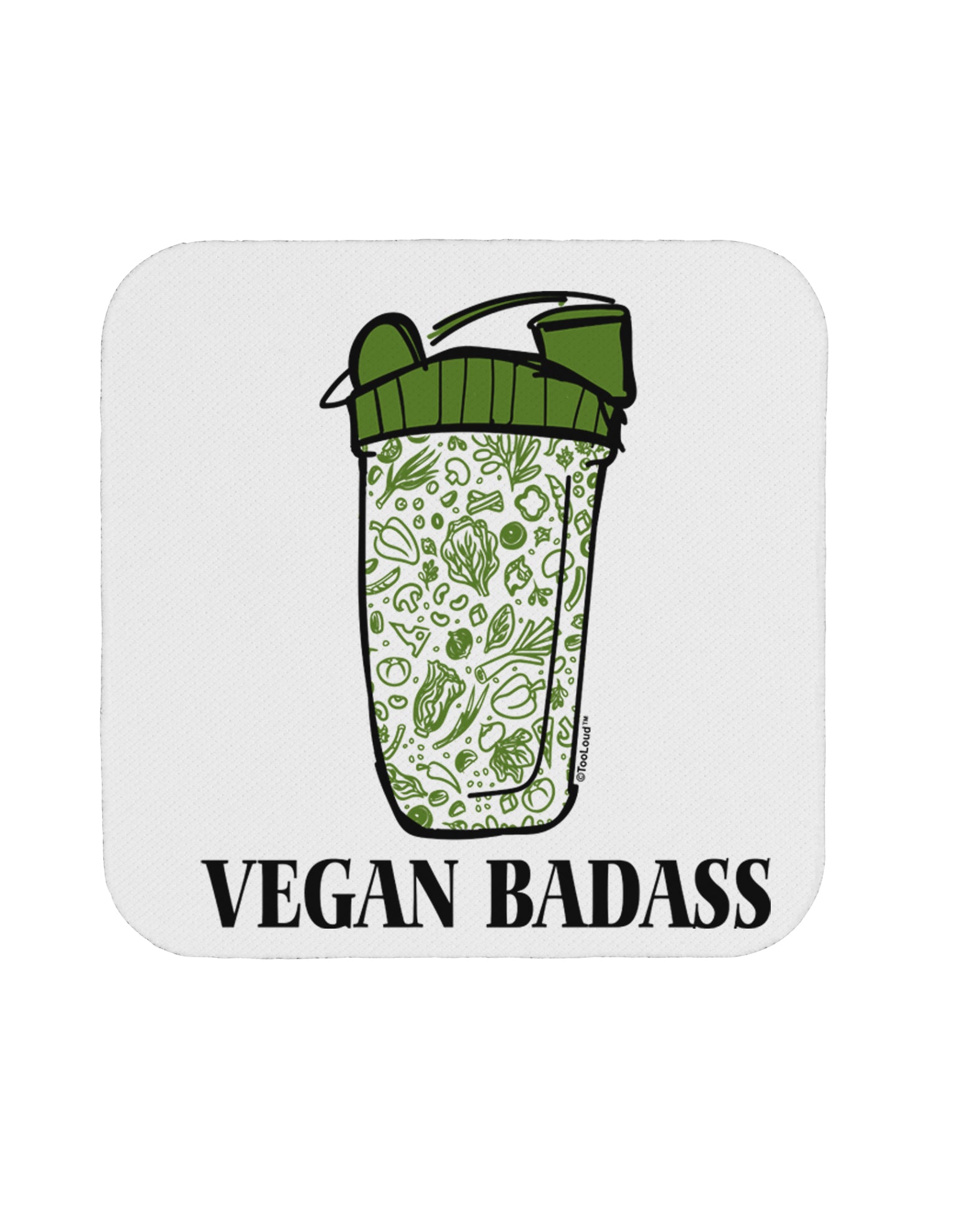 TooLoud Vegan Badass Blender Bottle Coaster-Coasters-TooLoud-1 Piece-Davson Sales